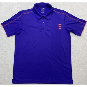 Adidas Golf Men Climalite Purple Pink Striped Golf Polo S/S Shirt‎ size M.